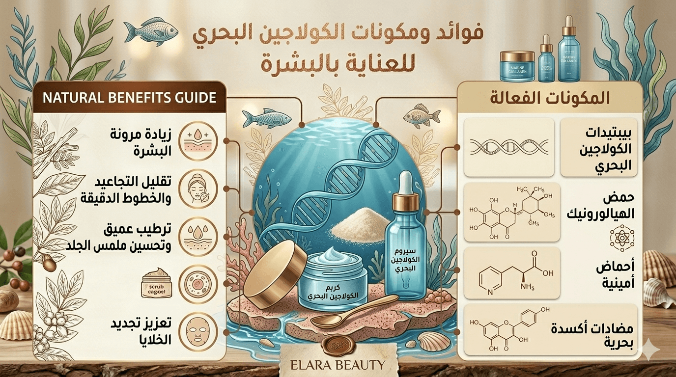 فوائد الكولاجين البحري للبشرة