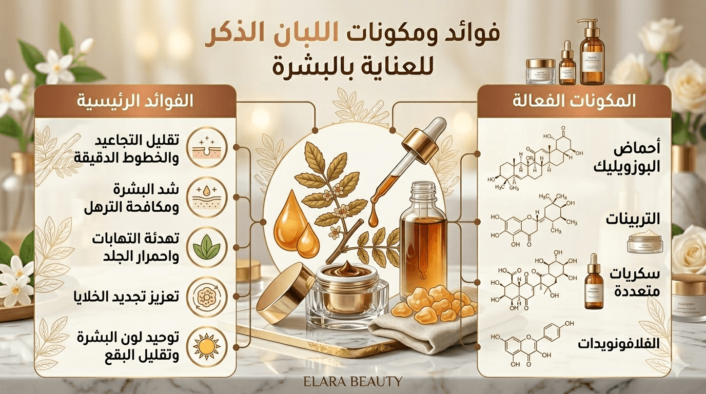فوائد لبان الدكر للبشرة